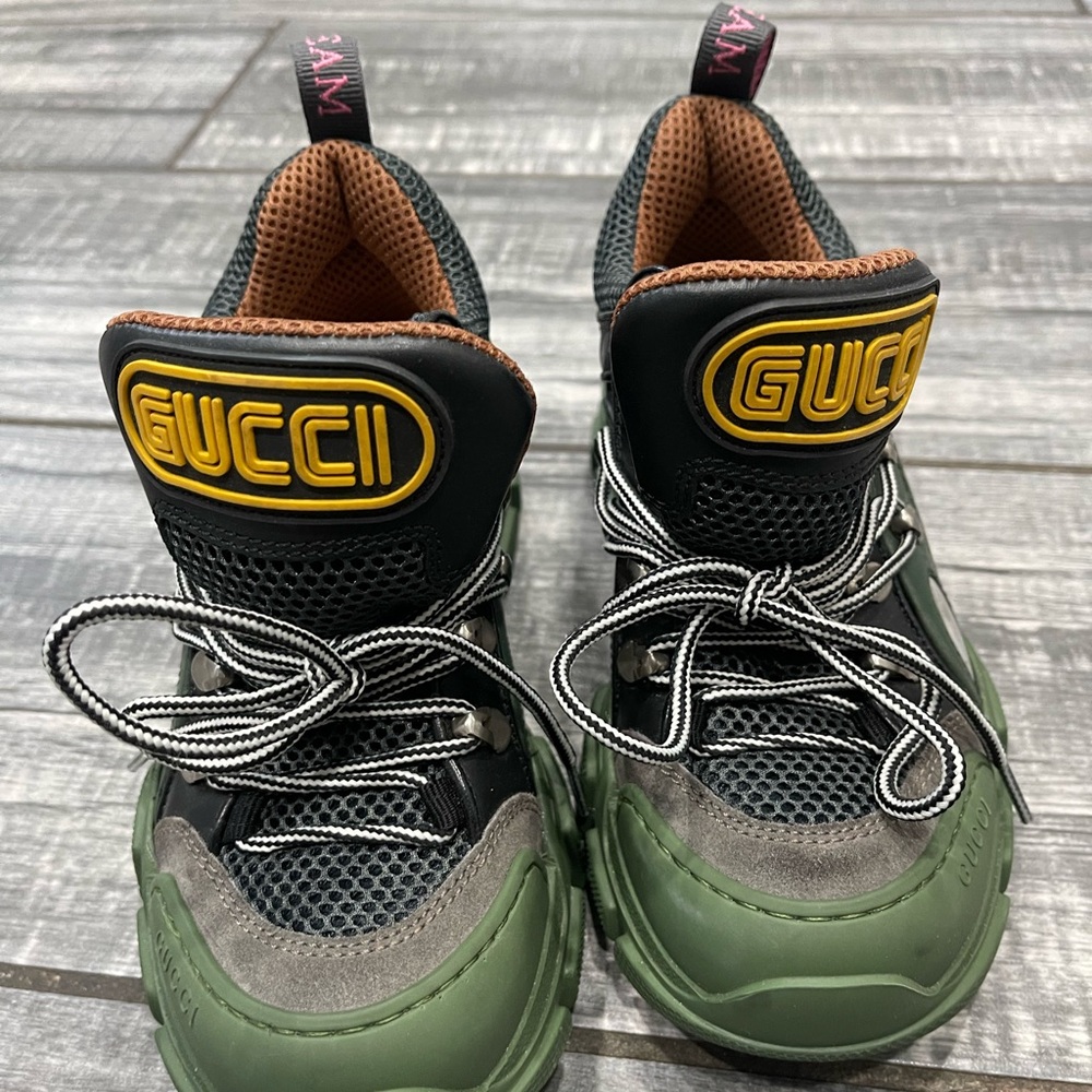 Gucci Flashtrek Green Low-Top Sneaker N3210 Men's Size 34.5 - Picture 2 of 15